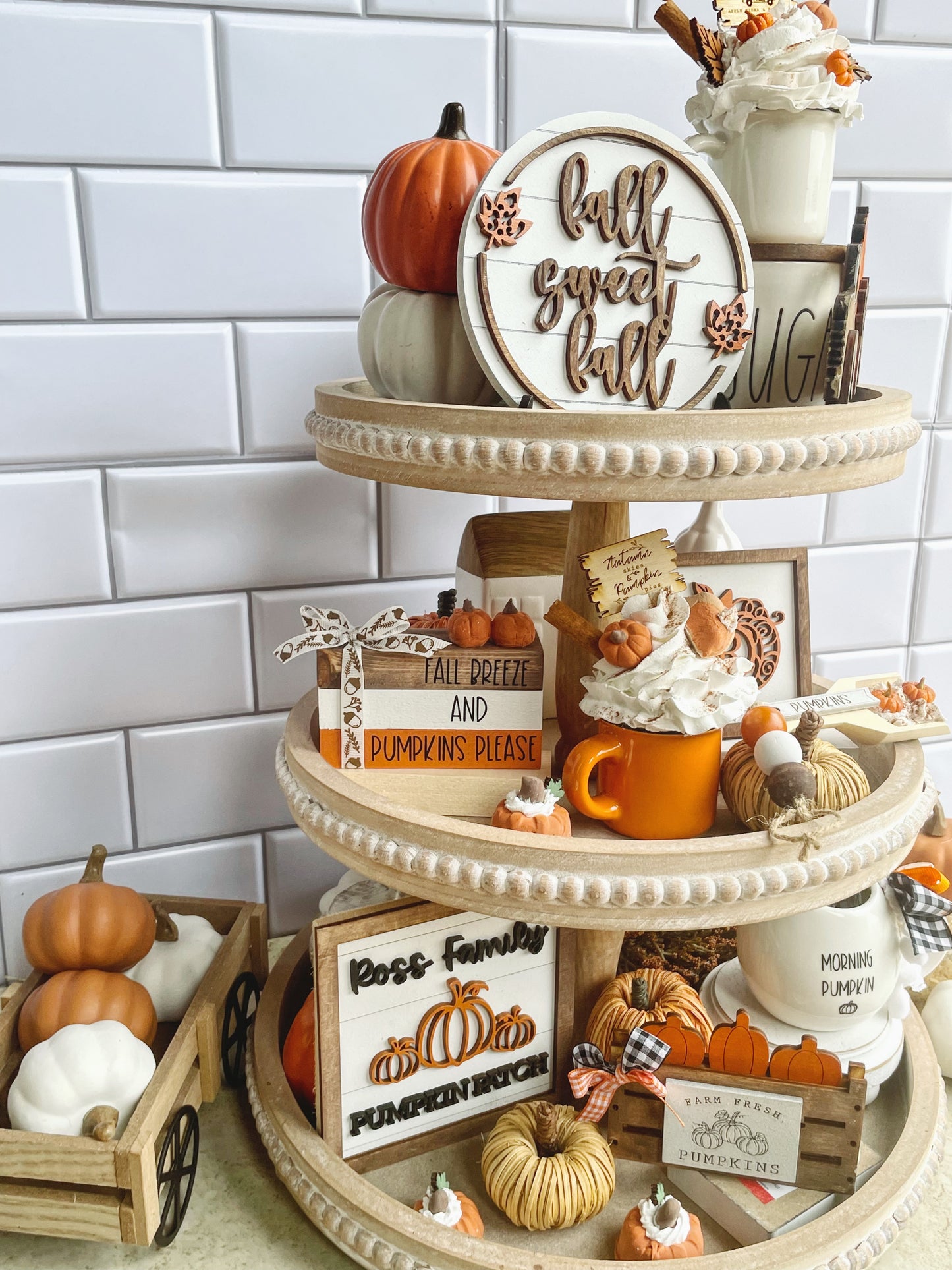 Neutral  Fall Tiered Tray Set