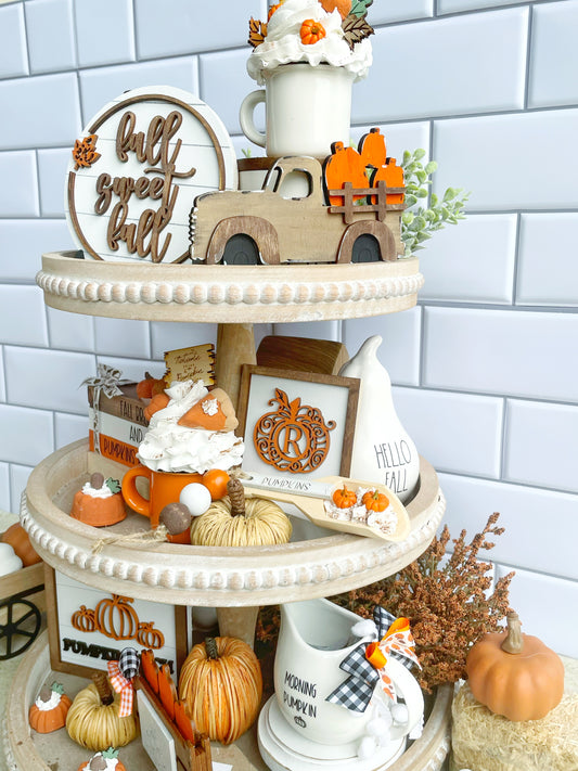 Neutral  Fall Tiered Tray Set