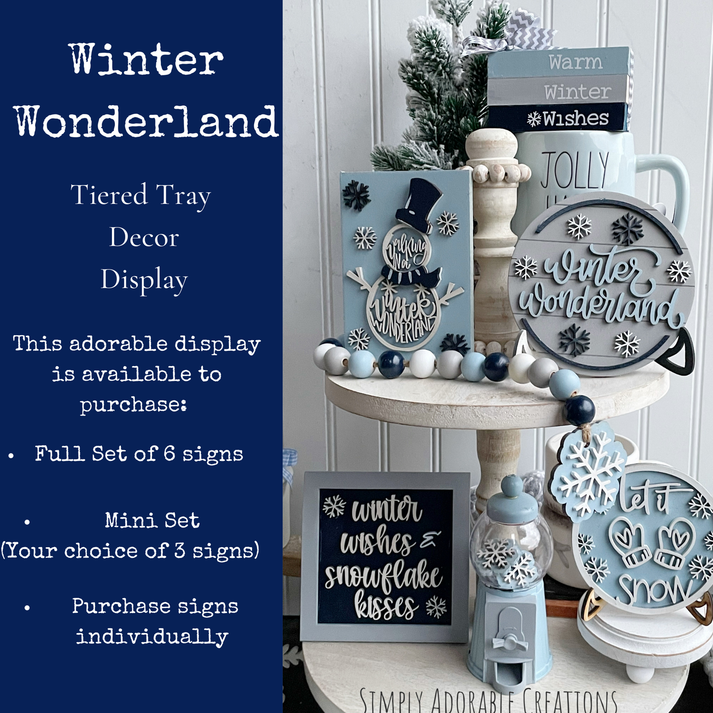 Winter Wonderland Tiered Tray Decor Bundle
