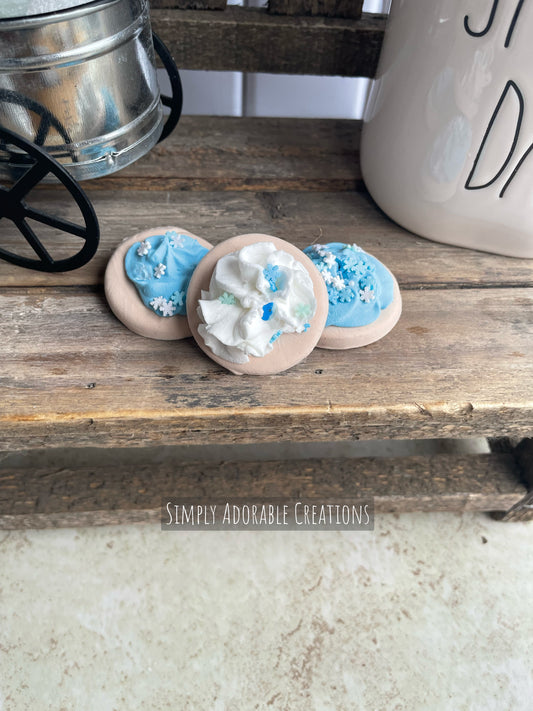 Faux  Winter Iced Cookies