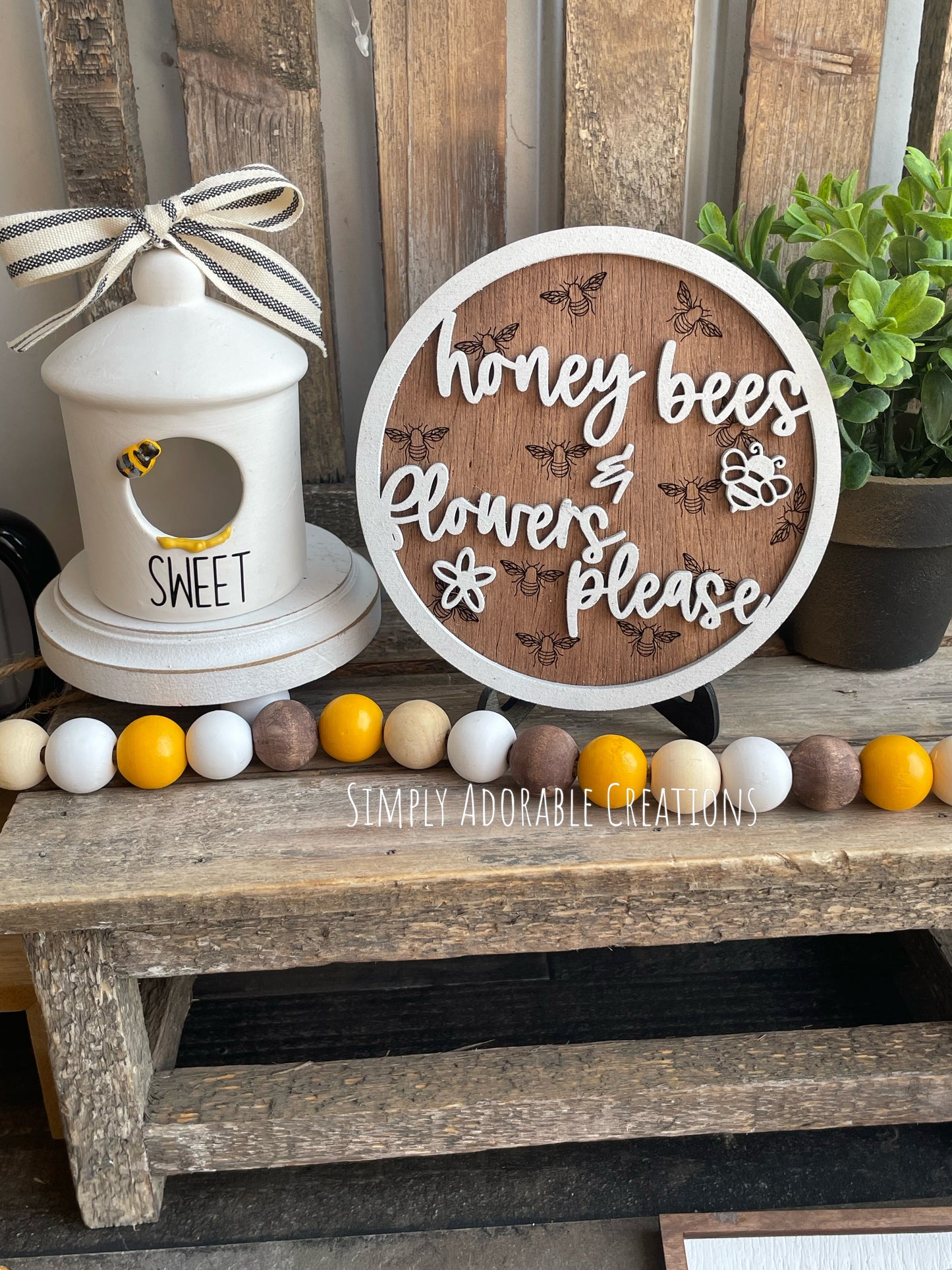 Honey Bees and Flowers Please Tiered Tray Bundle
