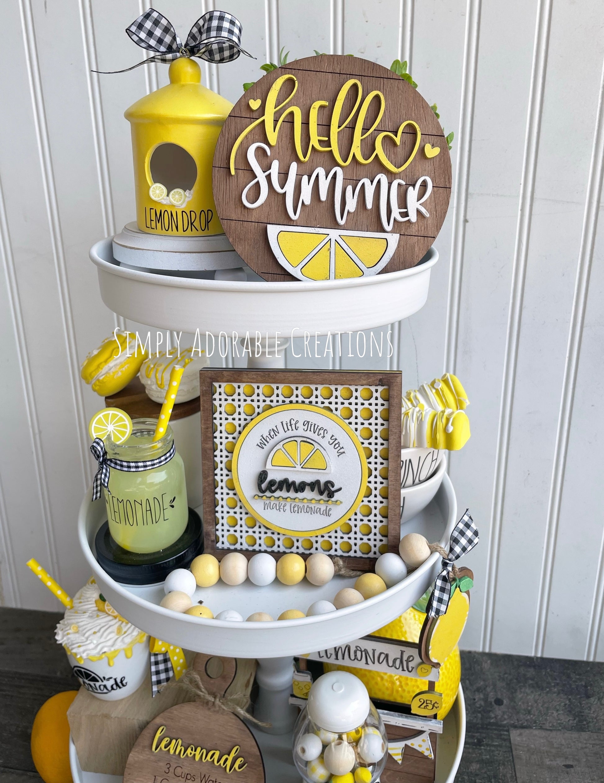 QUEEN BEE HONEY BEE MINI SIGN TIERED TRAY SPRING SUMMER HOME