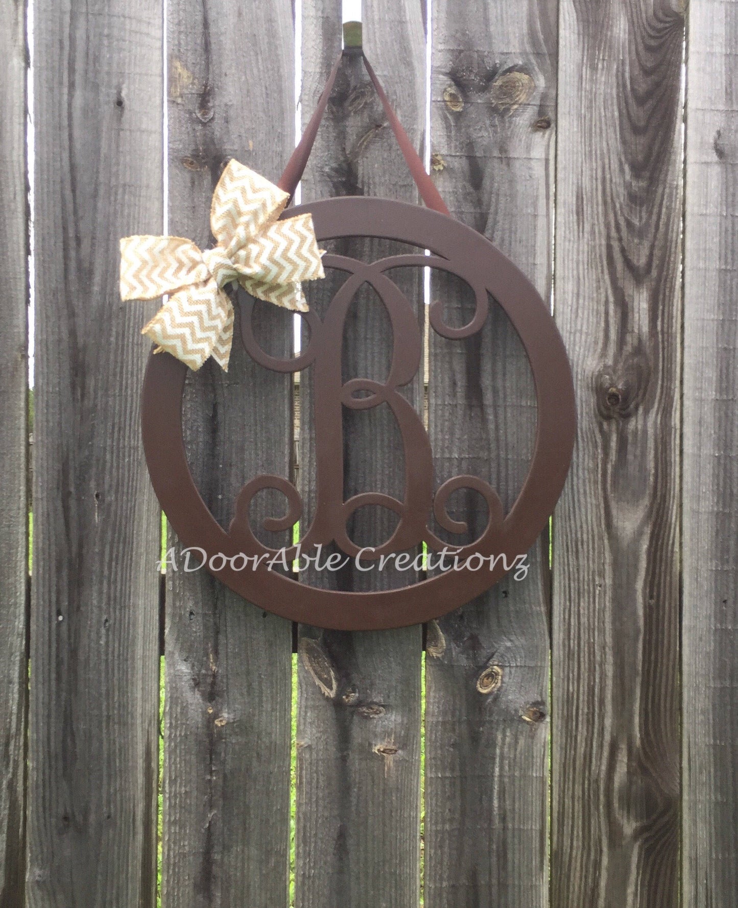Circle Monogram Door Hanger - Simply Adorable Creations