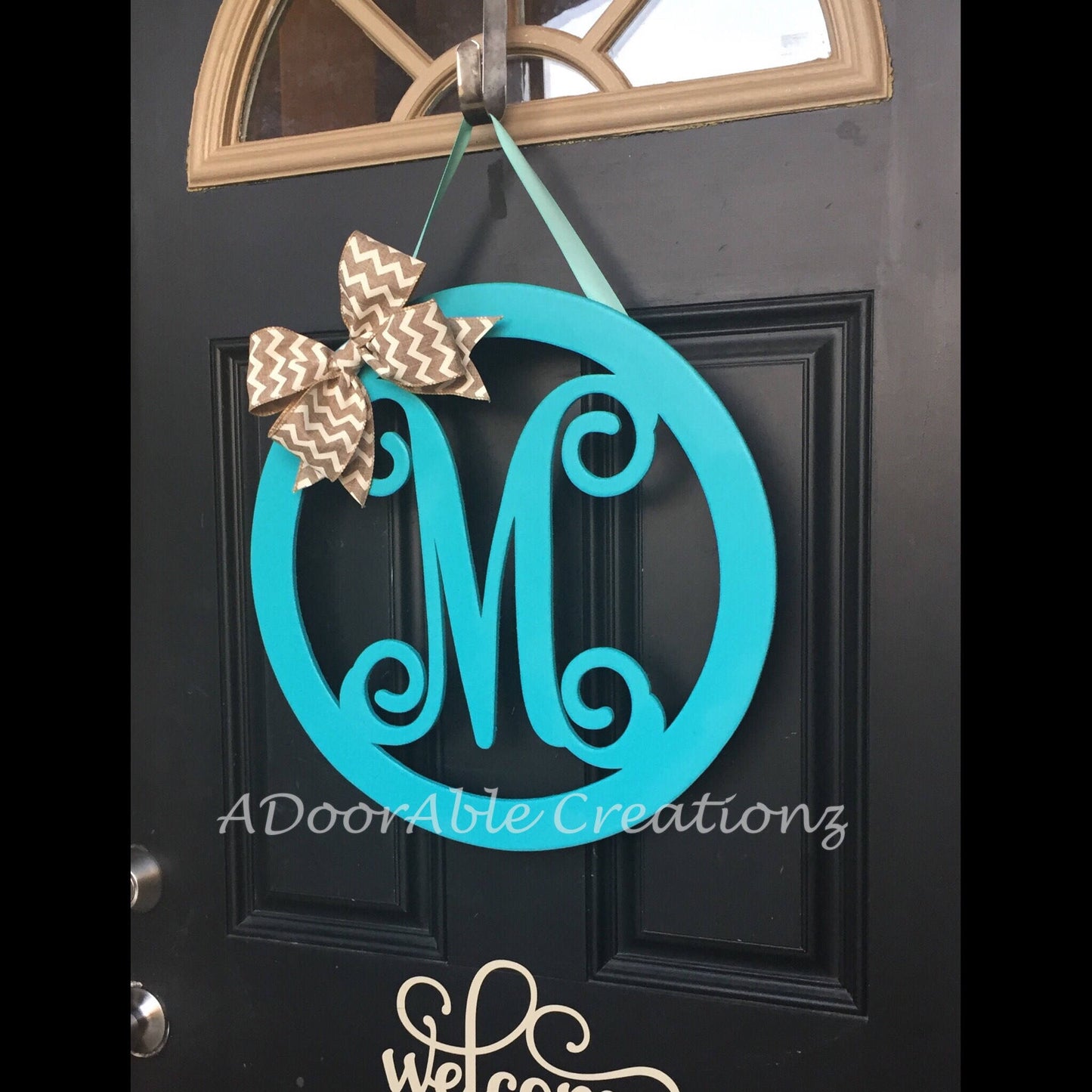 Circle Monogram Door Hanger - Simply Adorable Creations