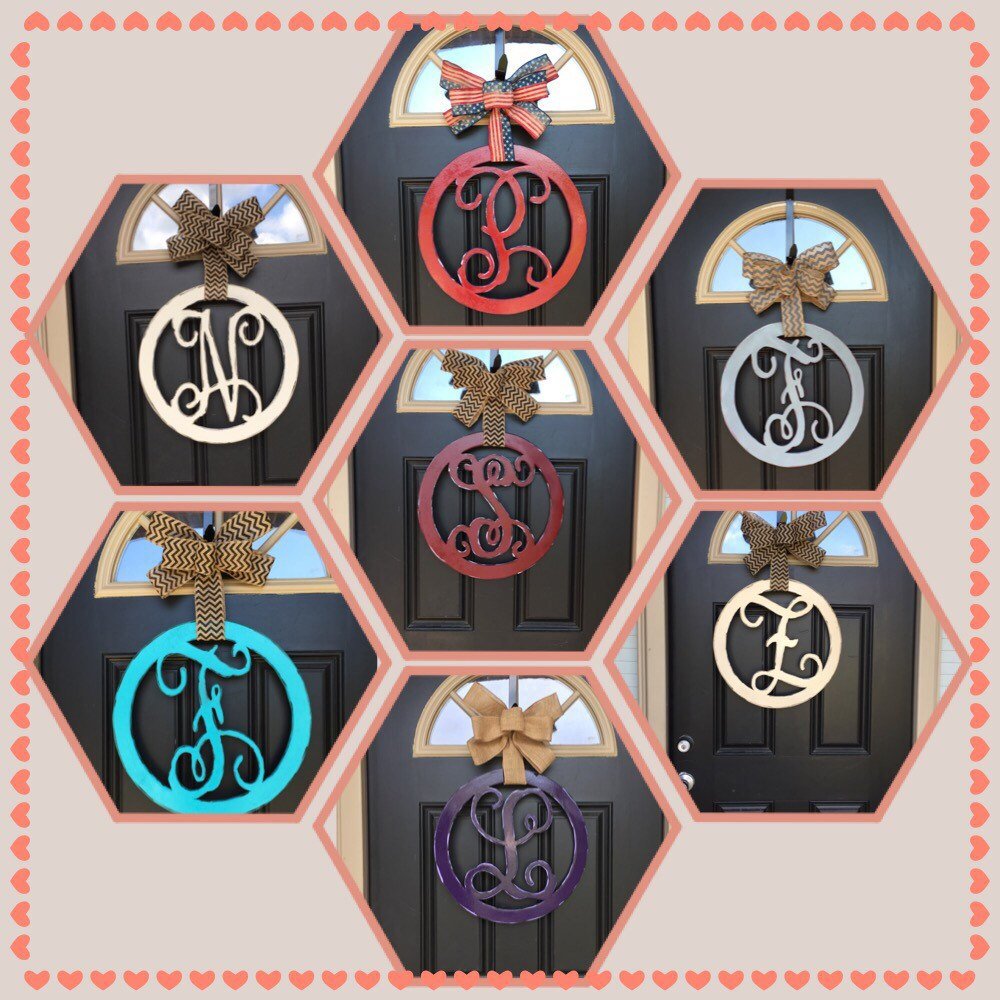 Monogram Circle Door Hanger - Simply Adorable Creations