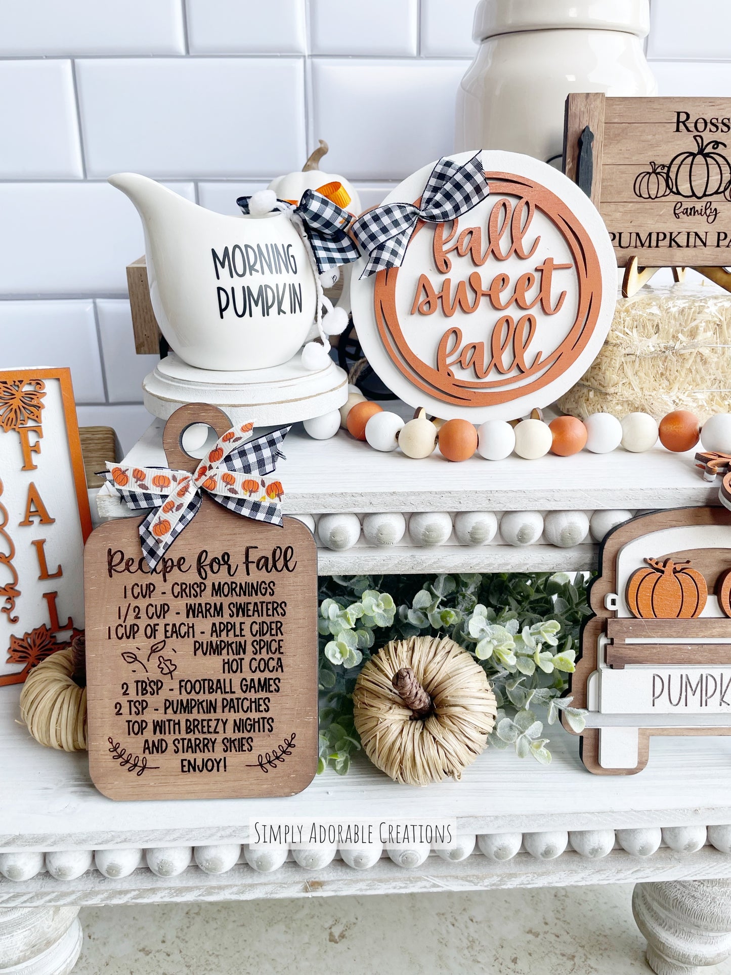 Recipe for Fall Tiered Tray Sign