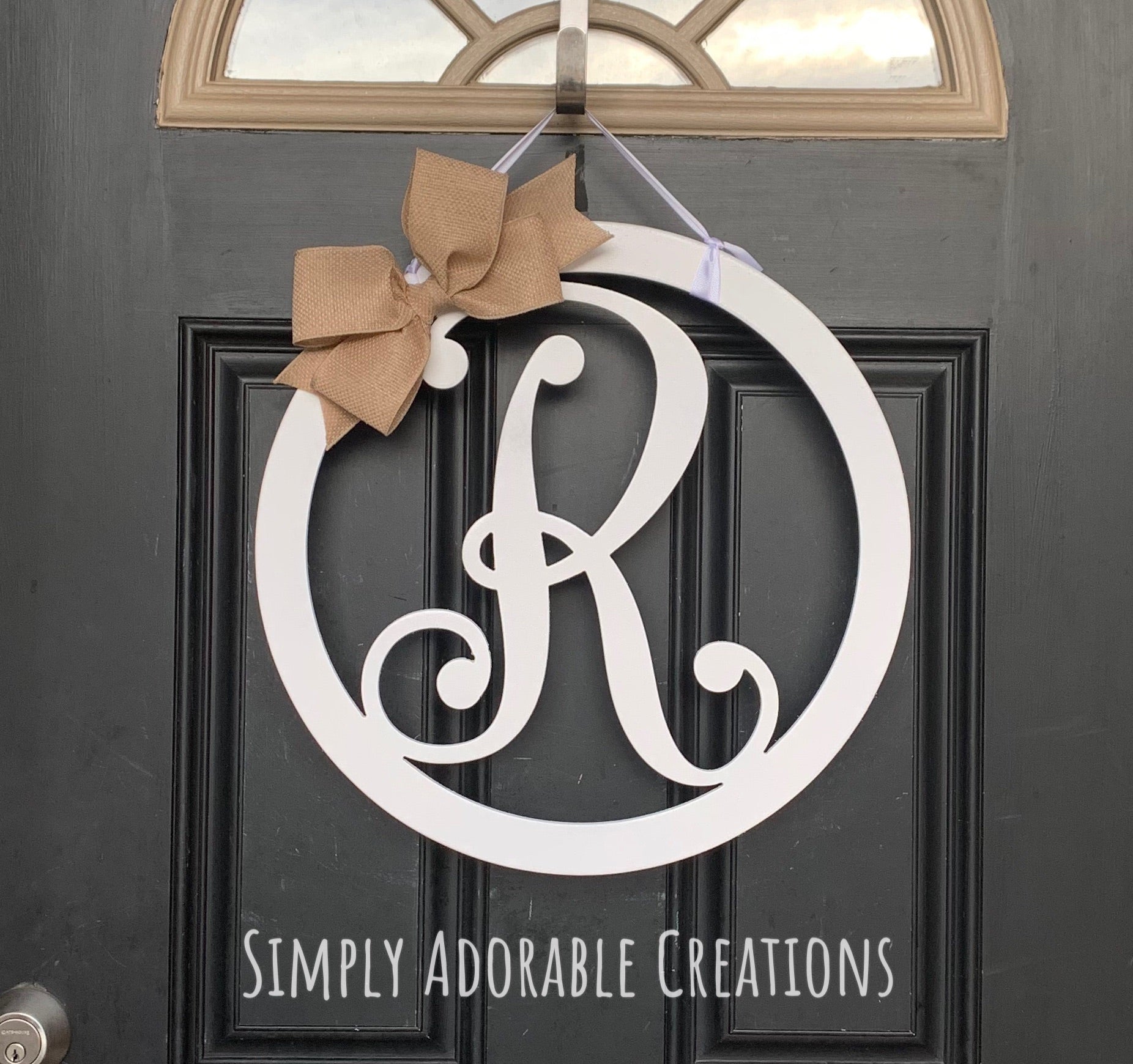 Initial Letter Circle Door Hanger - Simply Adorable Creations