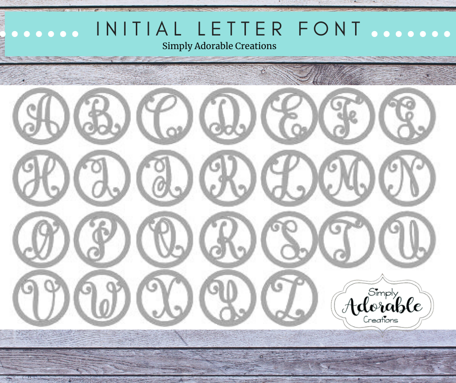 Monogram Script Initial Circle Door Hanger – Simply Adorable Creations